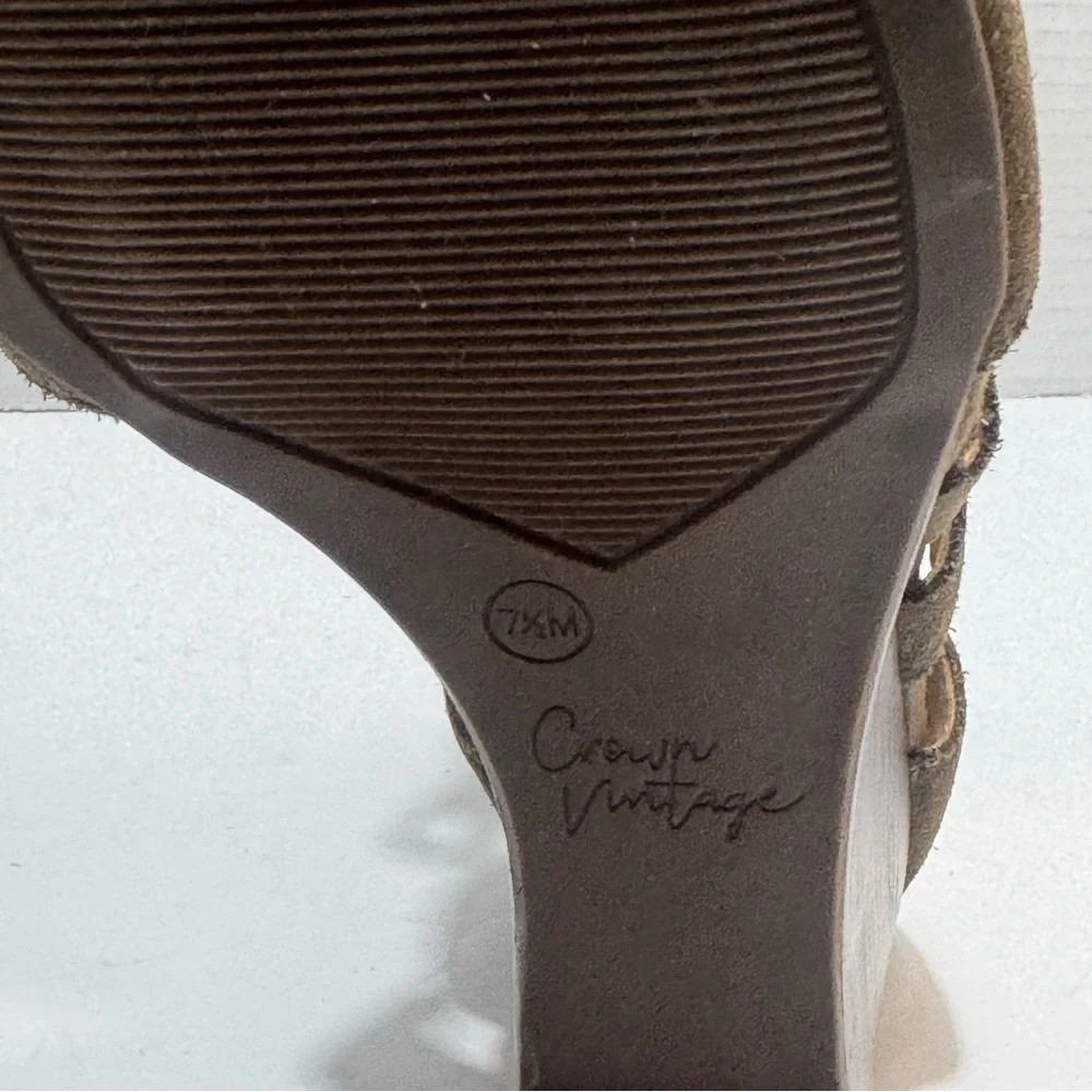 Crown Vintage Khaki‎ Wedge Sandals